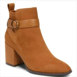 New VIONIC Tenley Bootie (Women) soft suede yellow brown orangish boots size 6