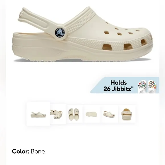 New With Tags Crocs “Bone” Classic Clog Shoes *make offers*