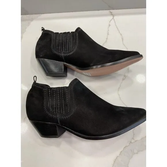 New Without Box Schutz Black Suede Booties Size 7.5