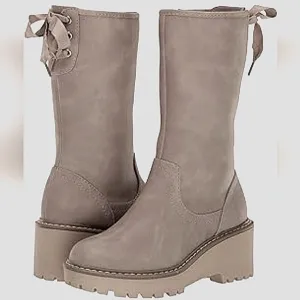 New w/o Box DV Dolce Vita Frankie Girl's Vegan Leather Mid-Calf Wedge Lug Boot