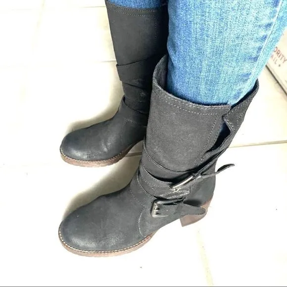 New Bertie Suede Moto Buckle Boots