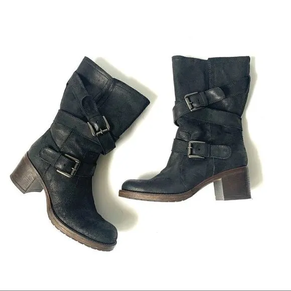 New Bertie Suede Moto Buckle Boots