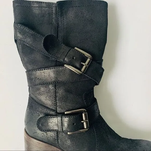 New Bertie Suede Moto Buckle Boots