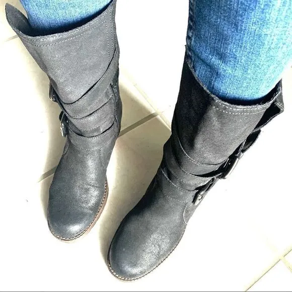 New Bertie Suede Moto Buckle Boots