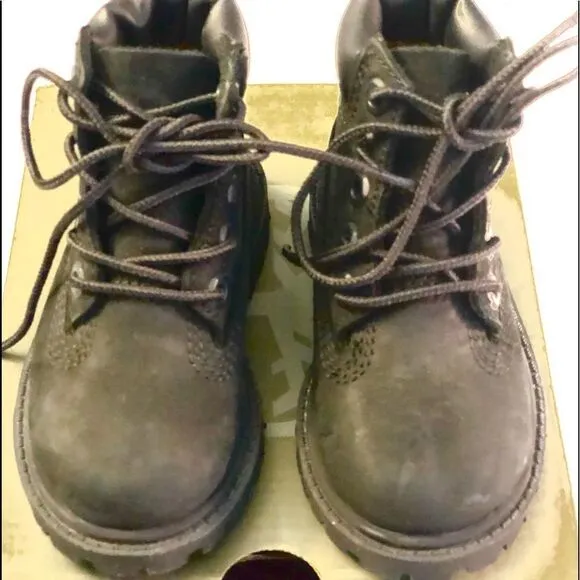 New Timberland Premium 6” 12807 BLK Toddler Boots5