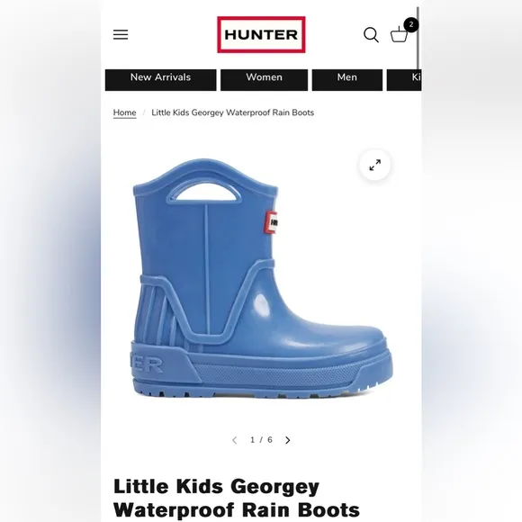 NIB. Hunter. Little Kids Georgey Waterproof Boots. Size 10C. Blue