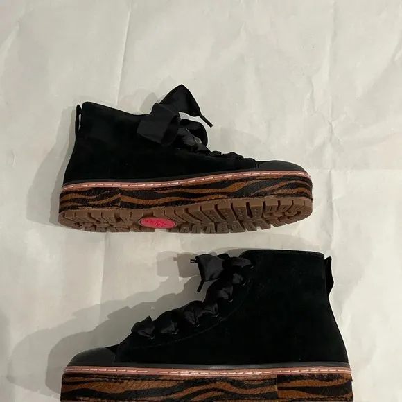 NIB Scotch &amp; Soda Maison Lea Suede Black High Top Sneakers EU 40/US 8.5