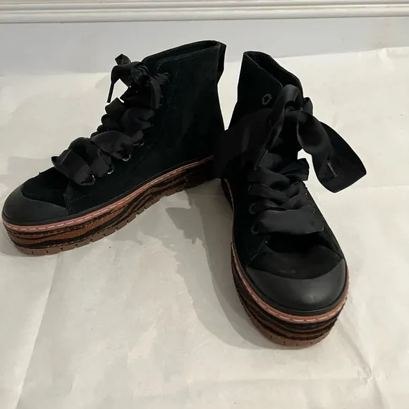 NIB Scotch &amp; Soda Maison Lea Suede Black High Top Sneakers EU 40/US 8.5