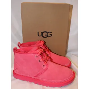 NIB UGG WOMEN'S NEUMEL CHUKKA SUEDE SHEARLING LINED ANKLE BOOTS PGW PINK SZ 8