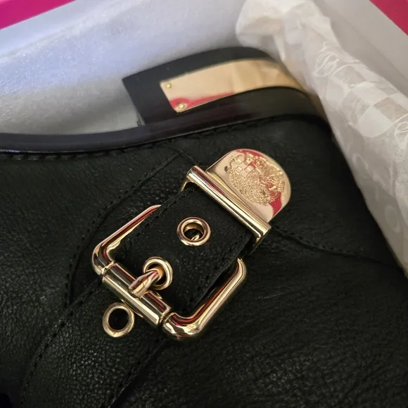 NIB Vince Camuto Winchell Moto Leather Black Boots
