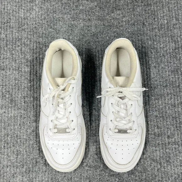 Nike Air Force 1 Kids 6Y White on White Leather Sneakers Low-Top Lace-Up Shoes