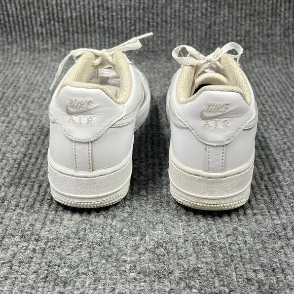 Nike Air Force 1 Kids 6Y White on White Leather Sneakers Low-Top Lace-Up Shoes
