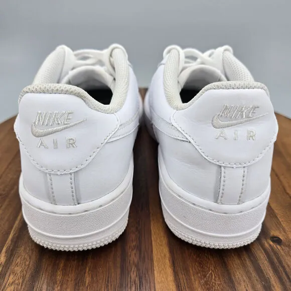 Nike Air Force 1 Low LE Shoes Youth 6Y White Leather Lace Up Athletic Sneakers