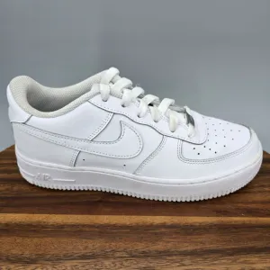 Nike Air Force 1 Low LE Shoes Youth 6Y White Leather Lace Up Athletic Sneakers