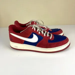 Nike Air Force 1 Low Scissors Sneakers Red White Suede Silk 488298-626 Men's 15