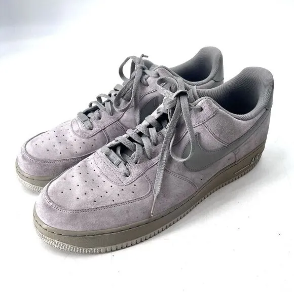 Nike Air Force 1 Low Wolf Gray Suede Sneakers 2011