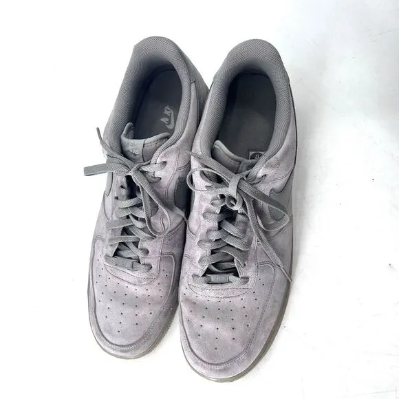 Nike Air Force 1 Low Wolf Gray Suede Sneakers 2011