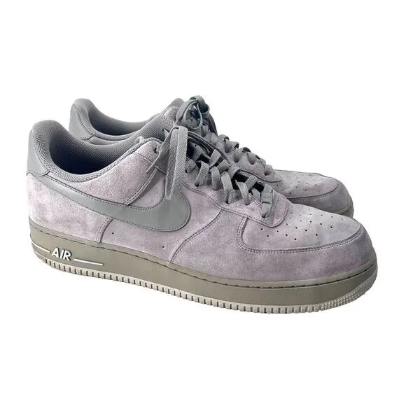 Nike Air Force 1 Low Wolf Gray Suede Sneakers 2011