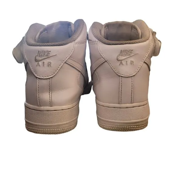 Nike Air Force 1 Mid ‘19 Triple White Size 7Y Sneakers AF1 314195-113
