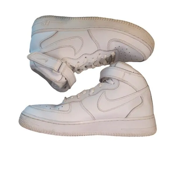 Nike Air Force 1 Mid ‘19 Triple White Size 7Y Sneakers AF1 314195-113