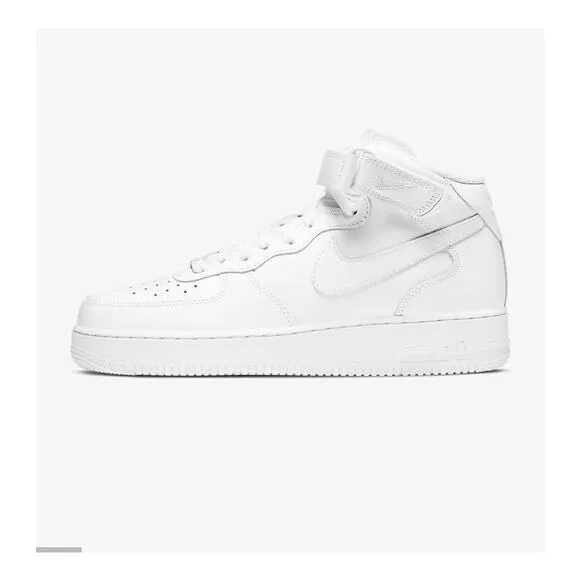 Nike Air Force 1 Mid ‘19 Triple White Size 7Y Sneakers AF1 314195-113