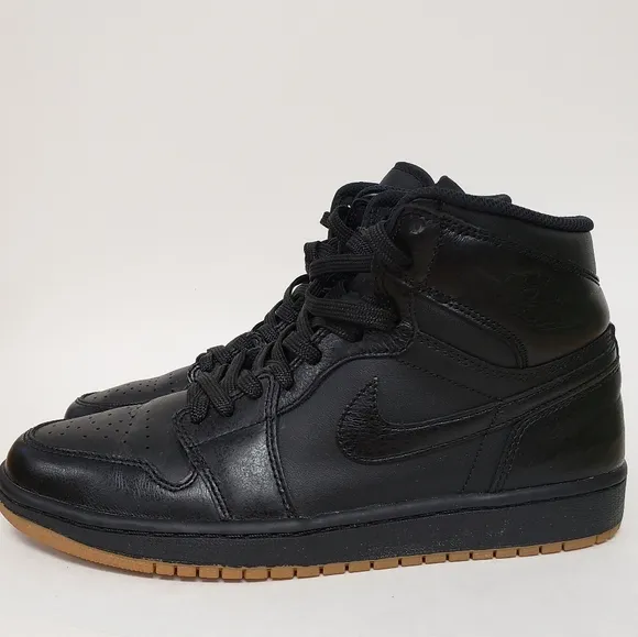 Nike Air Jordan 1 Black Gum High-Top Sneakers