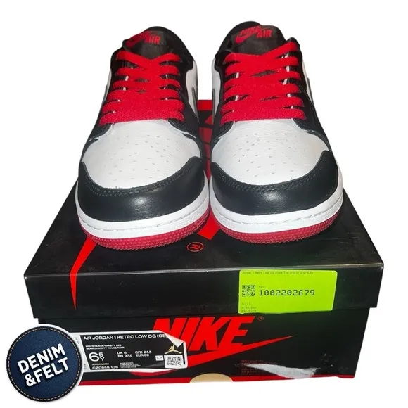 Nike Air Jordan 1 Retro Low OG 'Black Toe 2023' | White/Black/Varsity Red | NEW