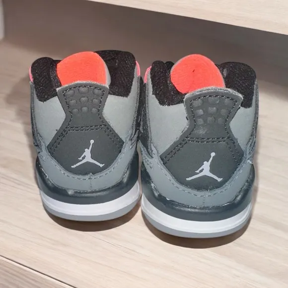 NIKE AIR JORDAN 4 RETRO (TD) DARK GREY-INFRARED 23-BLACK SZ 3c ( Toddler)