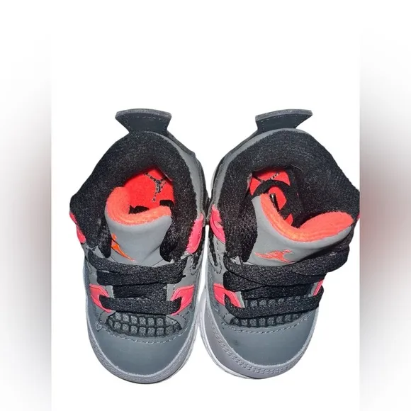 NIKE AIR JORDAN 4 RETRO (TD) DARK GREY-INFRARED 23-BLACK SZ 3c ( Toddler)