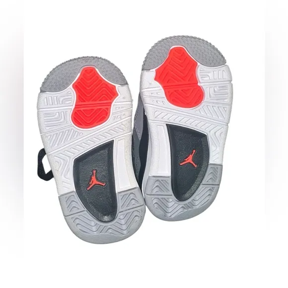 NIKE AIR JORDAN 4 RETRO (TD) DARK GREY-INFRARED 23-BLACK SZ 3c ( Toddler)