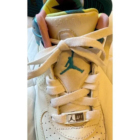 NIKE Air Jordan Force 6 GS High Top AF1 Sneakers Size 5 (fashion shoes metallic)