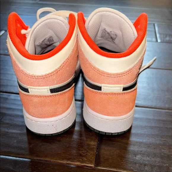 Nike Air Jordan Mid Peach and White Sneakers