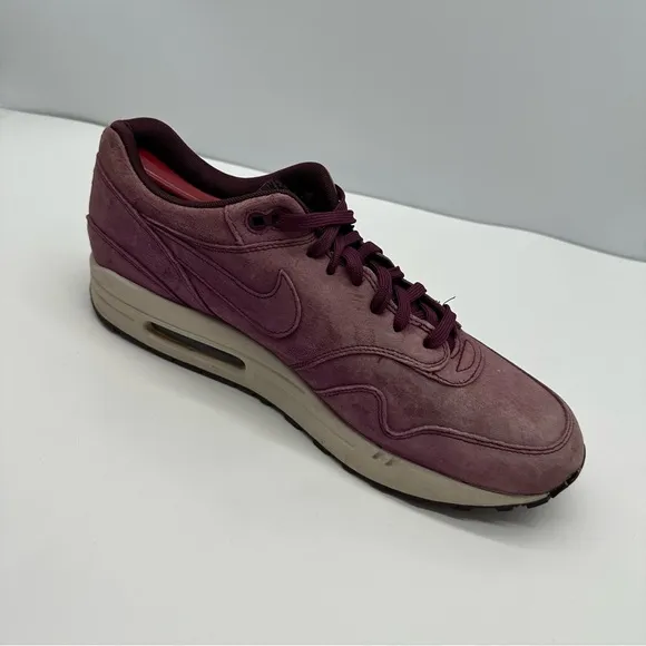 Nike Air Max 1 Premium Mens 12 Bordeaux Suede Shoes Sneakers 2018 Y2K 875844-602