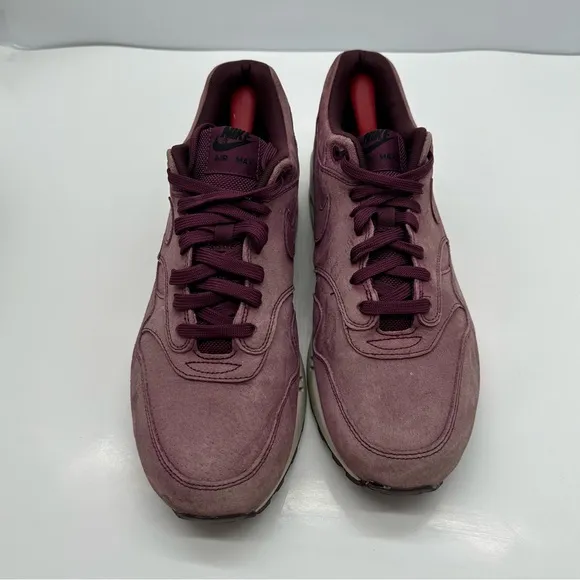 Nike Air Max 1 Premium Mens 12 Bordeaux Suede Shoes Sneakers 2018 Y2K 875844-602
