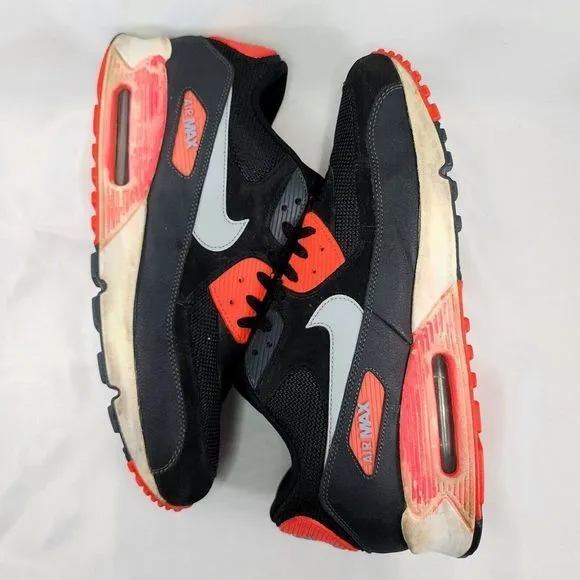 Nike Air‎ Max 90 Essential Infrared Shoes 537384-006 Infrared Black Mens Size 13