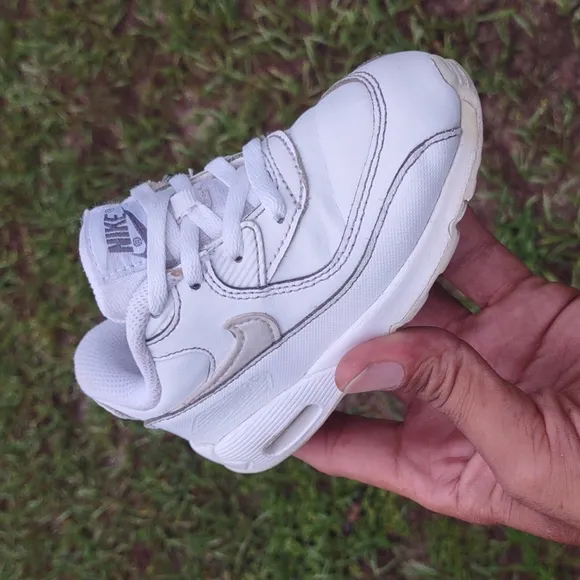 Nike Air Max 90 Kids 724823-100 Shoes Unisex Boys Girls White Cool Grey