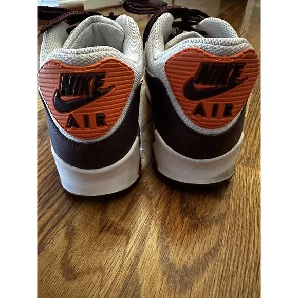 Nike Air Max 90 Men’s 12 White Mahogany Safety Orange