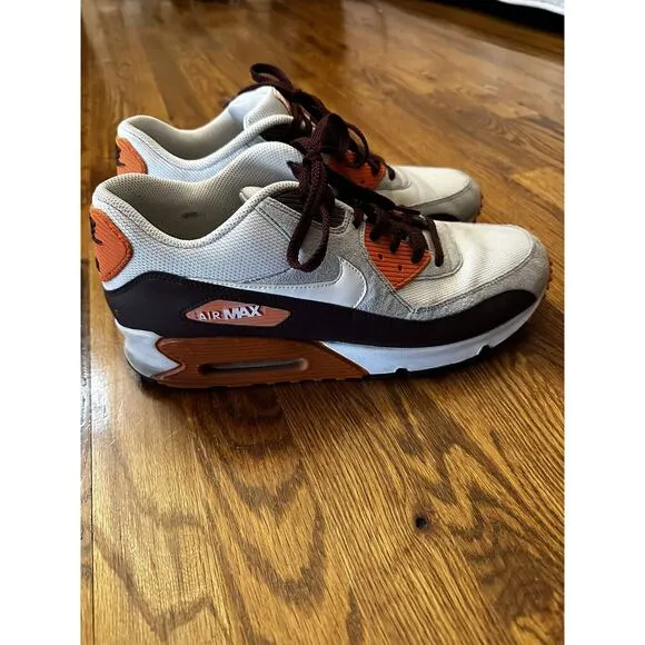 Nike Air Max 90 Men’s 12 White Mahogany Safety Orange