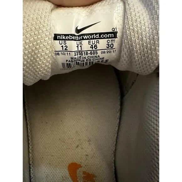 Nike Air Max 90 Men’s 12 White Mahogany Safety Orange