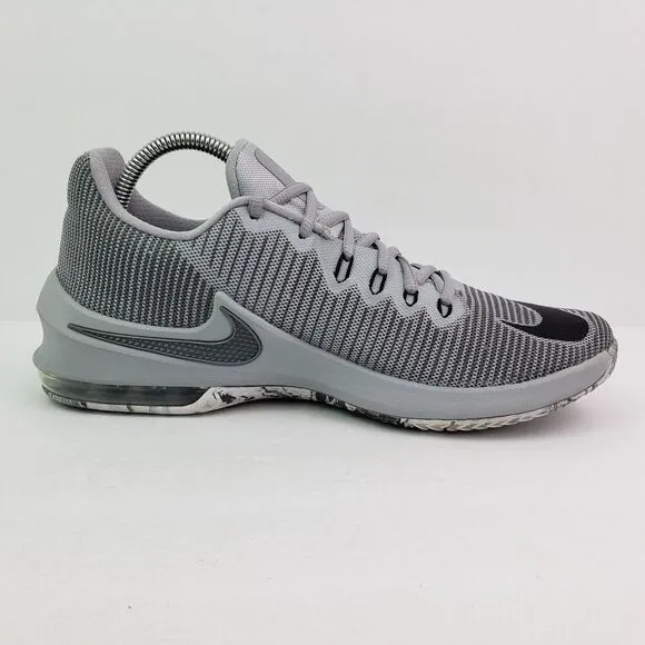 Nike Air Max Infuriate 2 Low Mens Size 8 Wolf Grey Basketball Sneaker Shoes
