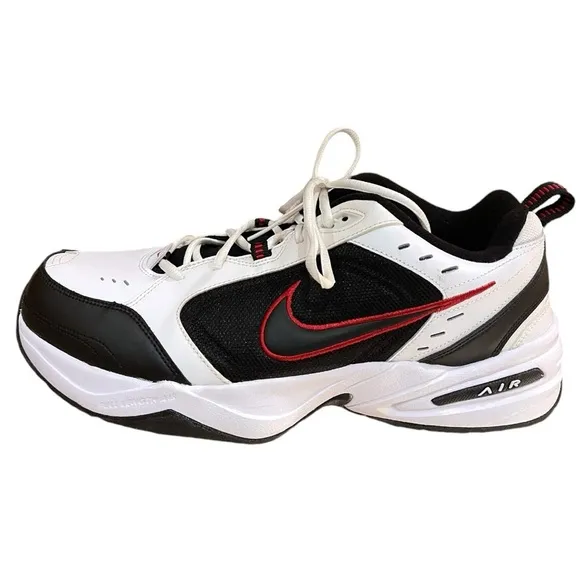 Nike Air Monarch IV 4E Black Red White 415445-101 Sz 13 Men's Comfort Trainers