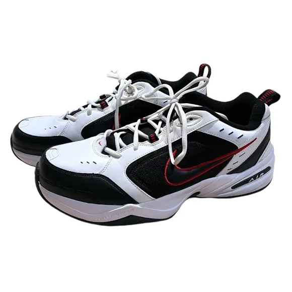 Nike Air Monarch IV 4E Black Red White 415445-101 Sz 13 Men's Comfort Trainers