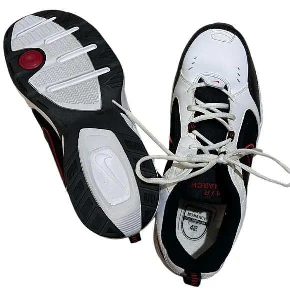 Nike Air Monarch IV 4E Black Red White 415445-101 Sz 13 Men's Comfort Trainers