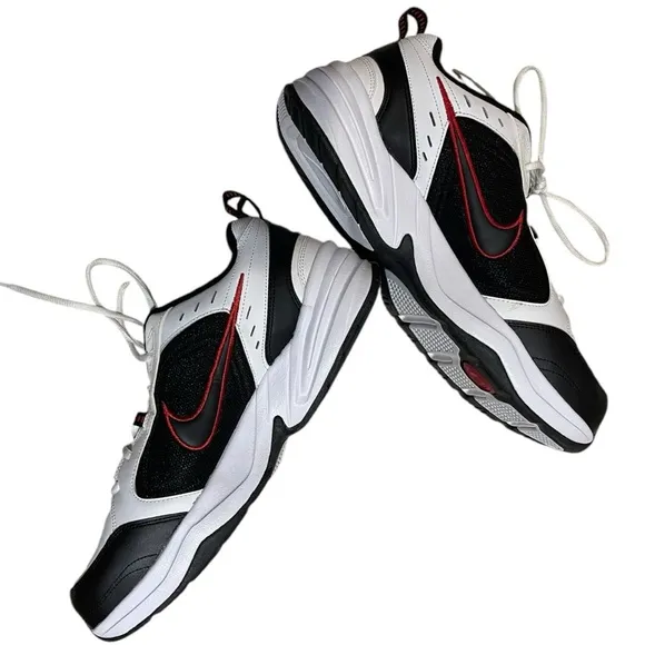 Nike Air Monarch IV 4E Black Red White 415445-101 Sz 13 Men's Comfort Trainers