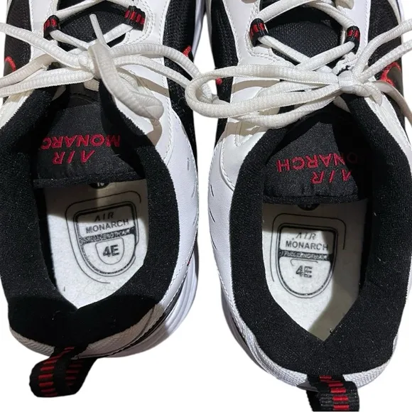 Nike Air Monarch IV 4E Black Red White 415445-101 Sz 13 Men's Comfort Trainers