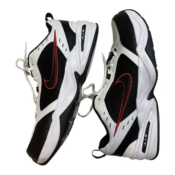Nike Air Monarch IV 4E Black Red White 415445-101 Sz 13 Men's Comfort Trainers