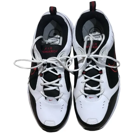 Nike Air Monarch IV 4E Black Red White 415445-101 Sz 13 Men's Comfort Trainers