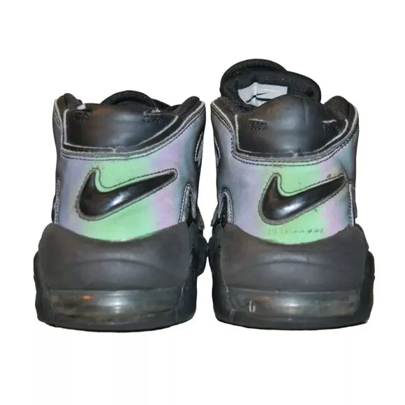 Nike Air More Up-tempo 3M Reflective Black Basketball Shoes Boys Size 5Y
