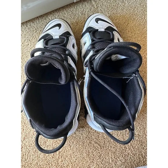 Nike Air More Uptempo 96 White Black Athletic Basketball Shoes  Men's Size 9