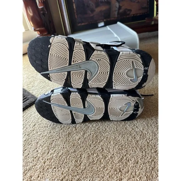 Nike Air More Uptempo 96 White Black Athletic Basketball Shoes  Men's Size 9